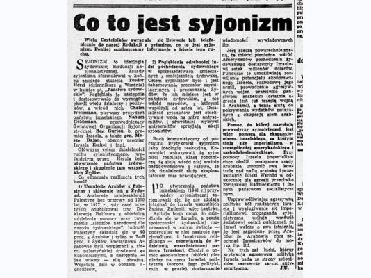 Co to jest syjonizm, Trybuna Ludu, nr 47, 15 marca 1968.