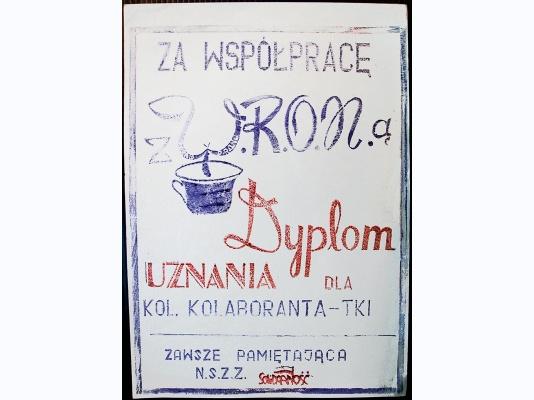 Dyplom uznania dla kolaboranta