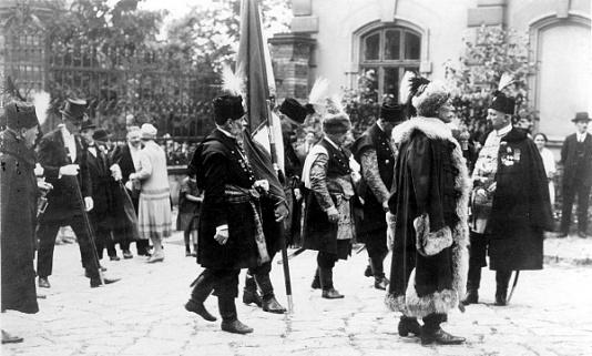 Intronizacja lwowskiego króla kurkowego pana Jakóbczynskiego