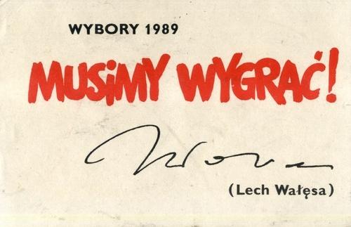 Kartka wyborcza z okazji wyborów parlamentarnych, w maju 1989