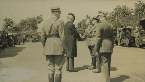 Władysław Raczkiewicz wizytuje 12. Batalion Łączności I Korpusu Polskiego, 24 czerwca 1942