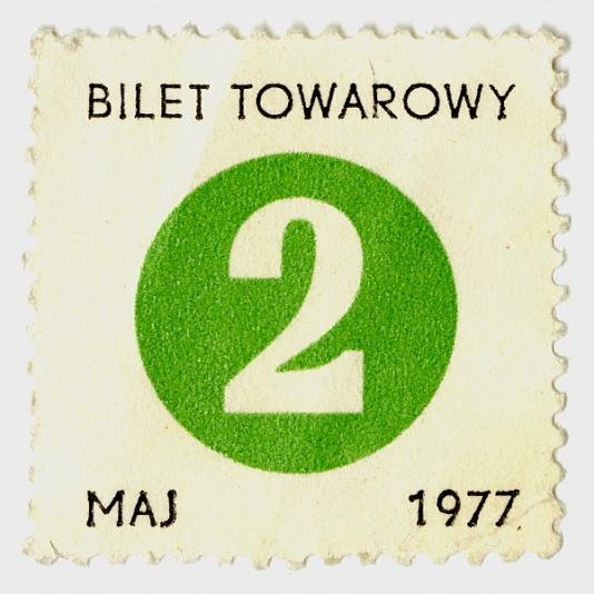 Bilet towarowy - kartka na cukier, z maja 1977